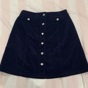 Francesca’s Corduroy Navy Blue Skirt